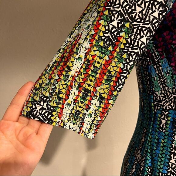 London Times Colorful Mosaic Shift short sleeve knee length Dress size 6 - Picture 4 of 12